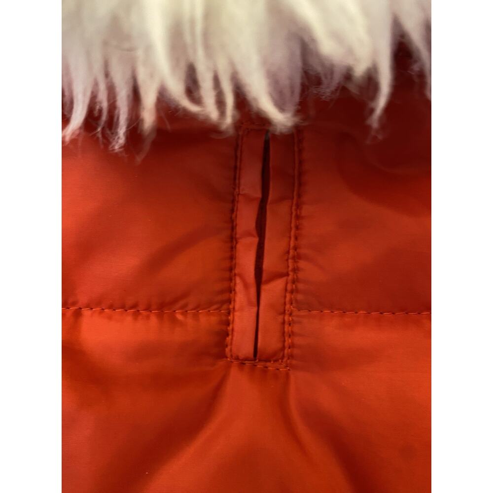 Red/White Fleece Dog Coat/Jacket Faux Fur Collar Santa Christmas Warm Size L - Picture 5 of 7